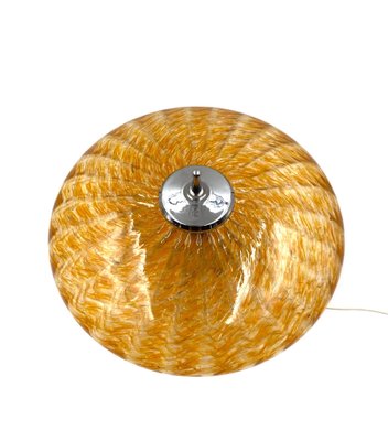 Murano Orange Glass Flying Saucer Ufo Table Lamp, Murano, Italy, 1970s-TXN-1786800