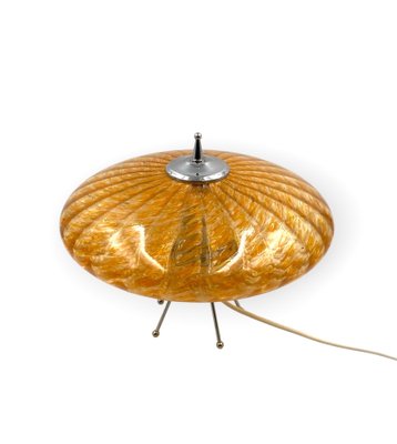 Murano Orange Glass Flying Saucer Ufo Table Lamp, Murano, Italy, 1970s-TXN-1786800