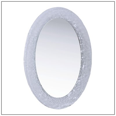 Murano Oval Glass Wall Mirror, 1970s-NYF-2019219