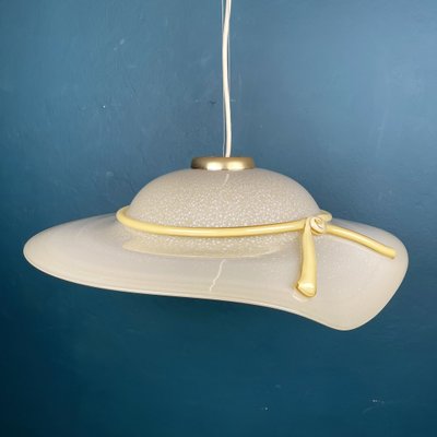 Murano Pendant Lamp in Shape of Wide Brim Hat, Italy, 1970s-WQC-1196173