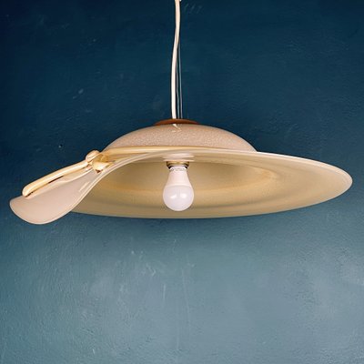 Murano Pendant Lamp in Shape of Wide Brim Hat, Italy, 1970s-WQC-1196173