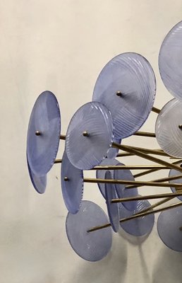 Murano Periwinkle Glass Round Chandelier, 1980-UH-1034772