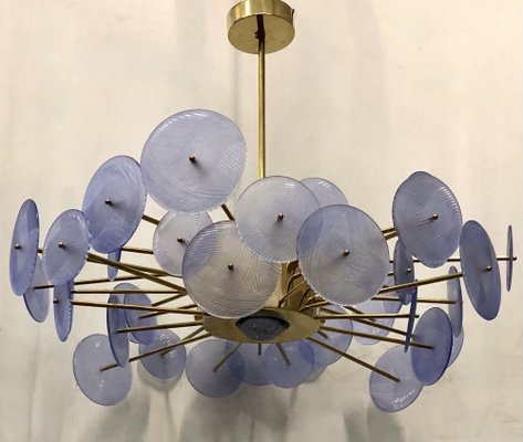 Murano Periwinkle Glass Round Chandelier, 1980-UH-1034772