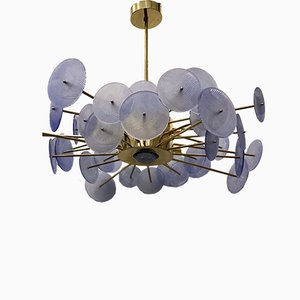 Murano Periwinkle Glass Round Chandelier, 1980-UH-1034772