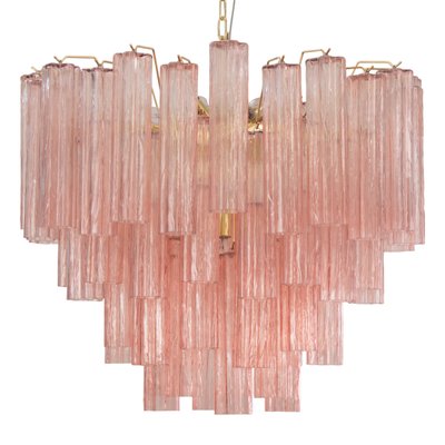 Murano Pink Glass Tronchi Chandelier, 1990s-MPO-2018524