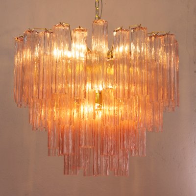 Murano Pink Glass Tronchi Chandelier, 1990s-MPO-2018524