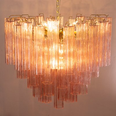 Murano Pink Glass Tronchi Chandelier, 1990s-MPO-2018524