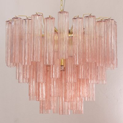 Murano Pink Glass Tronchi Chandelier, 1990s-MPO-2018524