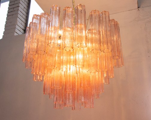 Murano Pink Glass Tronchi Chandelier, 1990s-MPO-2018524