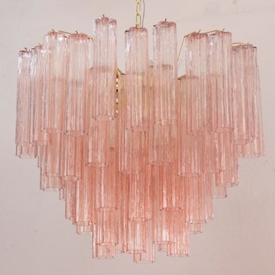 Murano Pink Glass Tronchi Chandelier, 1990s-MPO-2018524