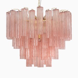 Murano Pink Glass Tronchi Chandelier, 1990s-MPO-2018524