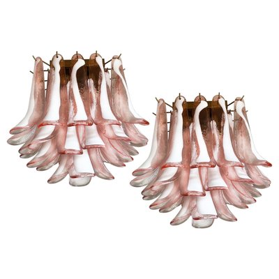 Murano Pink Petal Ceilng Chandeliers, 1990s, Set of 2-OVO-1704349