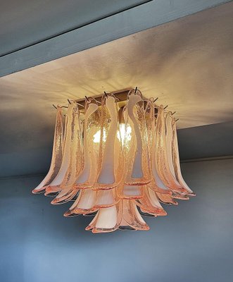 Murano Pink Petal Ceilng Chandeliers, 1990s, Set of 2-OVO-1704349