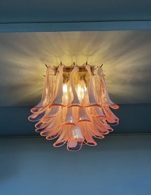 Murano Pink Petal Ceilng Chandeliers, 1990s, Set of 2-OVO-1704349