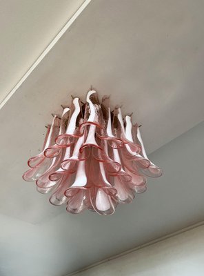 Murano Pink Petal Ceilng Chandeliers, 1990s, Set of 2-OVO-1704349