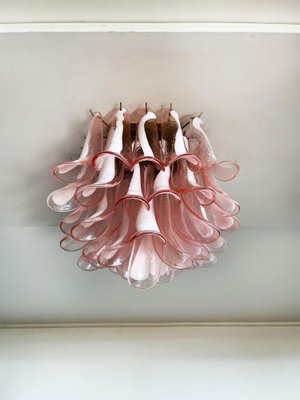 Murano Pink Petal Ceilng Chandeliers, 1990s, Set of 2-OVO-1704349