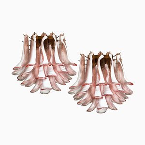 Murano Pink Petal Ceilng Chandeliers, 1990s, Set of 2-OVO-1704349