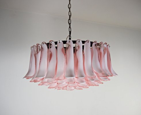 Murano Pink Petal Chandeliers, 1990s, Set of 2-OVO-1703049