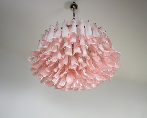 Murano Pink Petal Chandeliers, 1990s, Set of 2-OVO-1703049