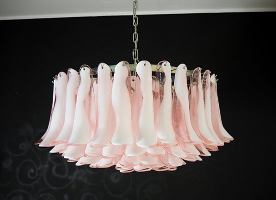 Murano Pink Petal Chandeliers, 1990s, Set of 2-OVO-1703049