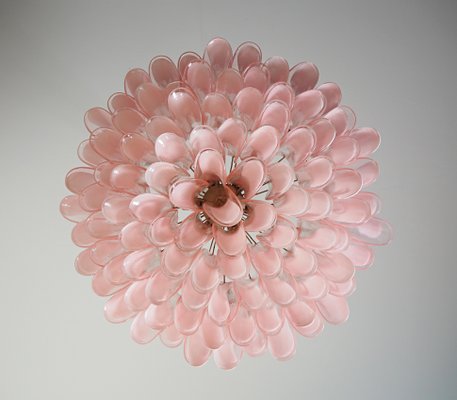 Murano Pink Petal Chandeliers, 1990s, Set of 2-OVO-1703049