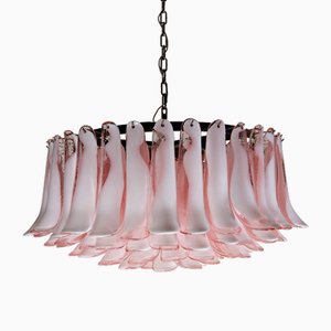 Murano Pink Petal Chandeliers, 1990s, Set of 2-OVO-1703049