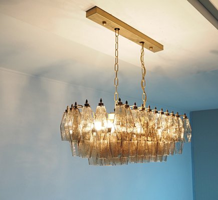 Murano Poliedri Chandelier by Carlo Scarpa with 84 Smoked Glasses, 1990s-FHZ-1824328