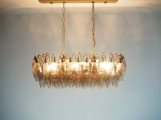 Murano Poliedri Chandelier by Carlo Scarpa with 84 Smoked Glasses, 1990s-FHZ-1824328