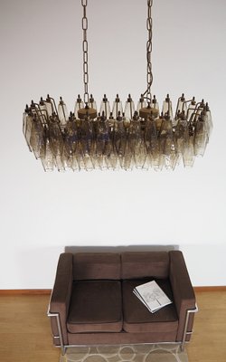 Murano Poliedri Chandelier by Carlo Scarpa with 84 Smoked Glasses, 1990s-FHZ-1824328