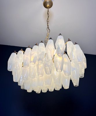 Murano Poliedri Chandelier with White Alabaster Glasses by Carlo Scarpa-FHZ-2041214