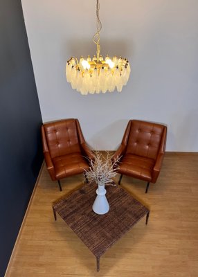 Murano Poliedri Chandelier with White Alabaster Glasses by Carlo Scarpa-FHZ-2041214