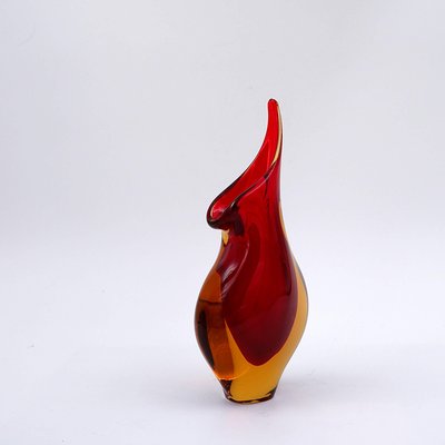 Murano Red Yellow Sommerso Art Glass Vase by Flavio Poli-NYF-2019135