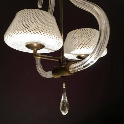 Murano Reticello Chandelier, 1940s-MBH-1032119