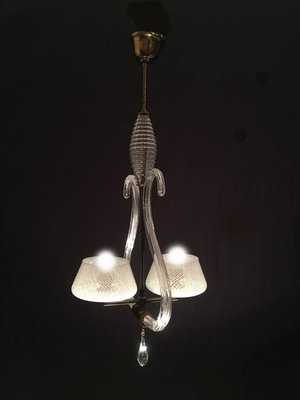 Murano Reticello Chandelier, 1940s-MBH-1032119