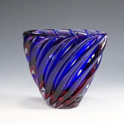 Murano Ribbed Submerged Vase by Archimede Seguso, 1950s-KJP-1149528