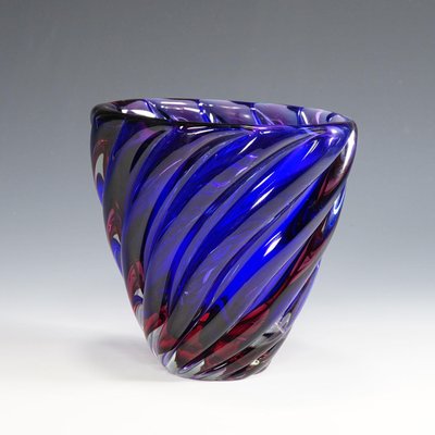 Murano Ribbed Submerged Vase by Archimede Seguso, 1950s-KJP-1149528