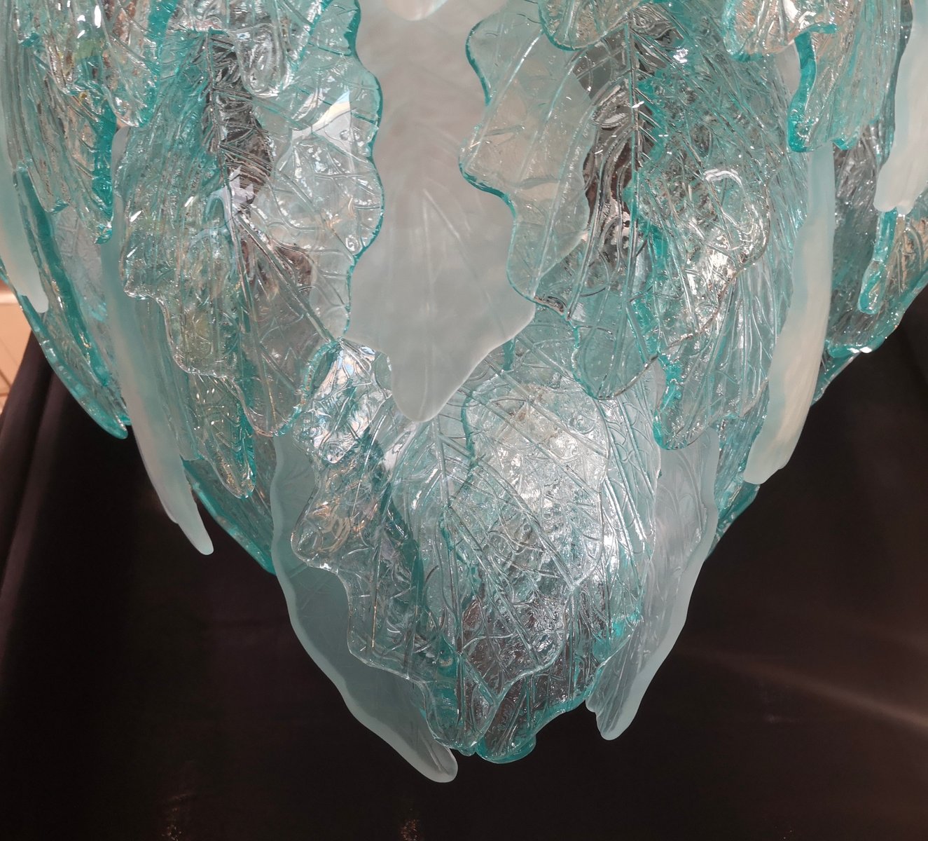 Murano Sandblasted Glass Chandelier, 1990s