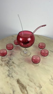 Murano Sangria Glass Set, Italy, 1940s, Set of 9-YST-1731578