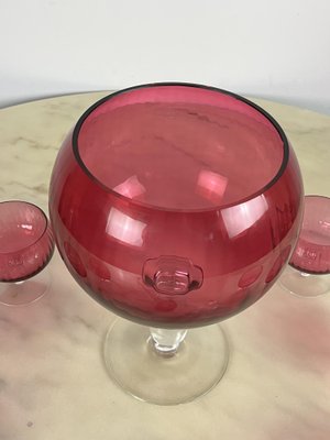 Murano Sangria Glass Set, Italy, 1940s, Set of 9-YST-1731578