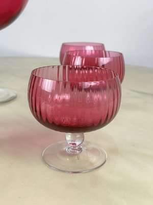 Murano Sangria Glass Set, Italy, 1940s, Set of 9-YST-1731578