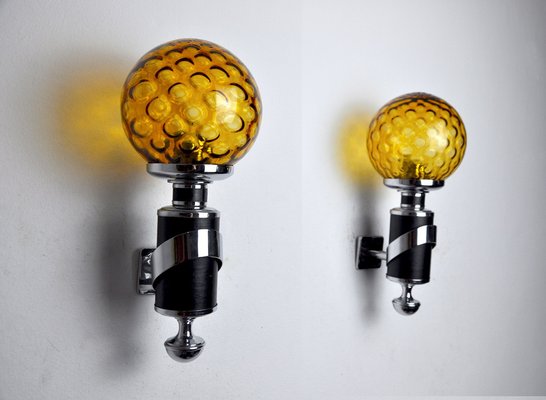 Murano Sconces from Mazzega, Italy, 1970s, Set of 2-EJE-1028460