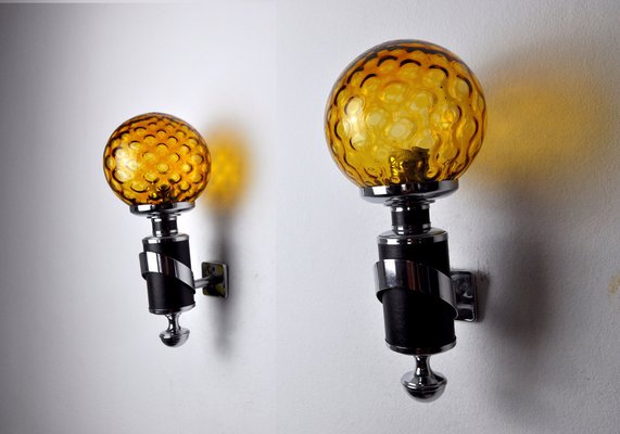 Murano Sconces from Mazzega, Italy, 1970s, Set of 2-EJE-1028460