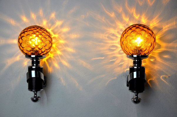 Murano Sconces from Mazzega, Italy, 1970s, Set of 2-EJE-1028460