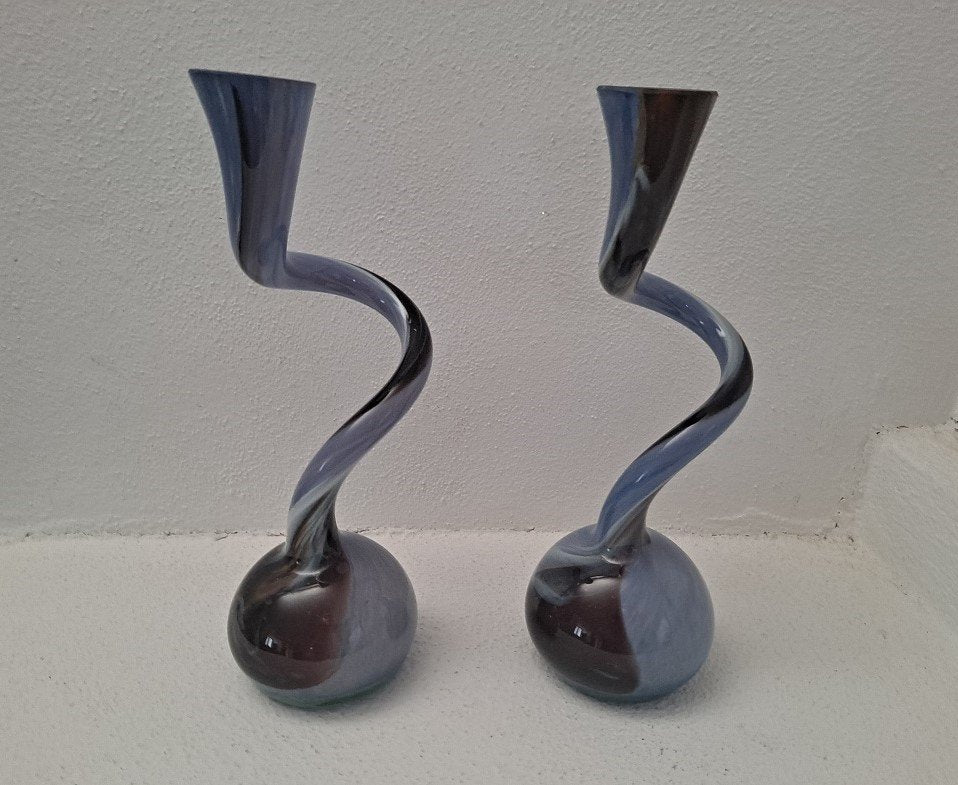 Murano Sculptured Vases, Set of 2