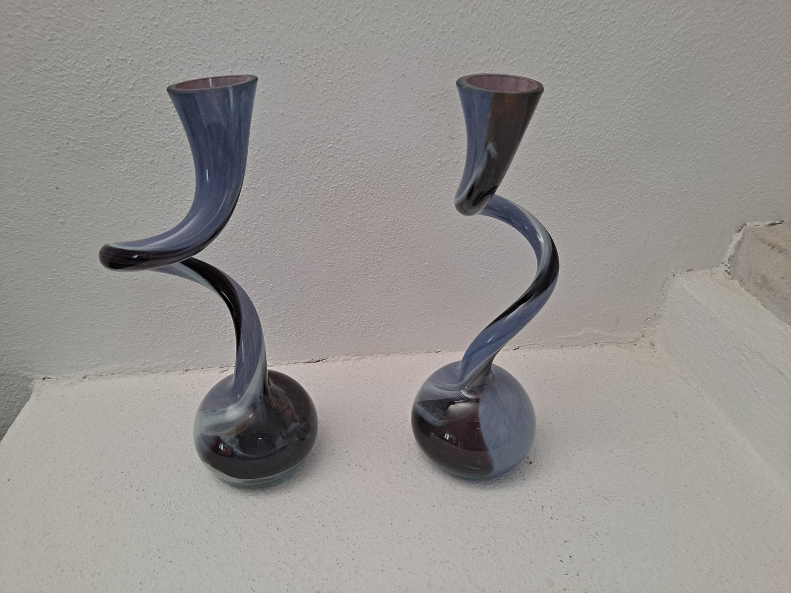 Murano Sculptured Vases, Set of 2