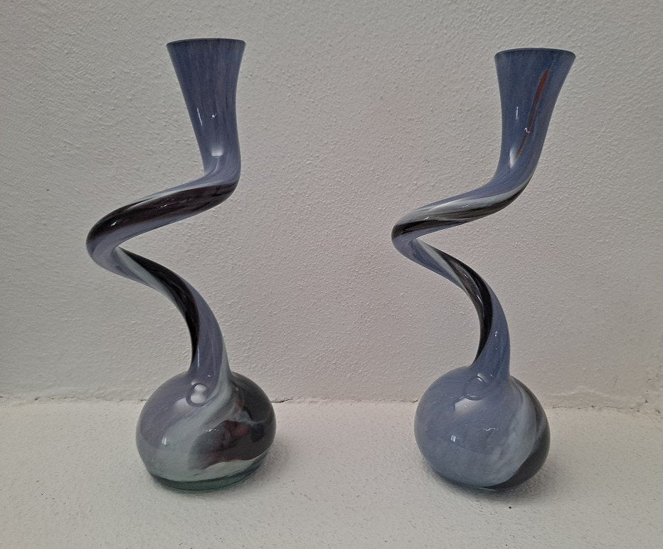 Murano Sculptured Vases, Set of 2