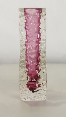 Murano Sommerso Ice Pink Faceted Vase by Mandruzzato-KT-1767767