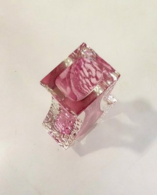 Murano Sommerso Ice Pink Faceted Vase by Mandruzzato-KT-1767767