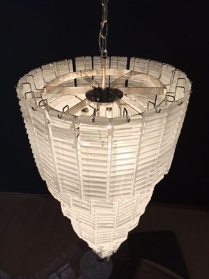 Murano Spiral Frosted Glass Chandelier, 1990s-FHZ-883592