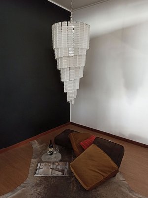 Murano Spiral Frosted Glass Chandelier, 1990s-FHZ-883592